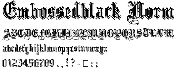 EmbossedBlack Normal font